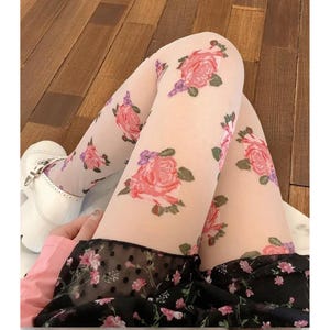 Women Floral Embroidered Fishnet Tights, Flower Mesh Lingerie, Sexy Stockings for Het