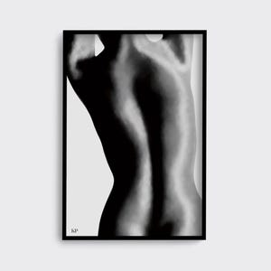 Sculpted by Shadow | Black & White Figure Print