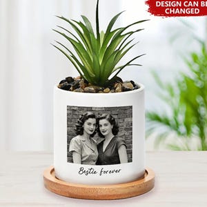 Benutzerdefinierte Foto-Porträt-Blumentopf, personalisierte Haustier-Gedenkpflanze, Geburtstag, Haustier-Sympathiegeschenk