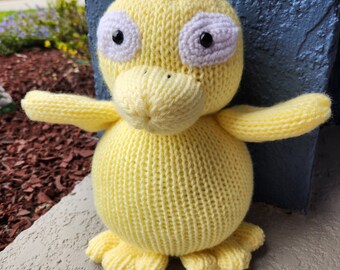 Psyduck - Machine Knit - Crocheted - Handmade - Ready to Ship