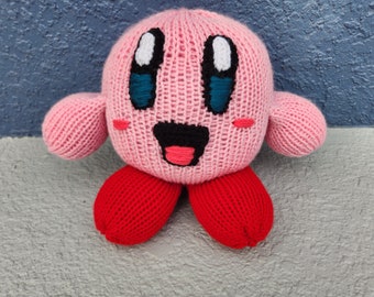 Kirby - Plush - Machine Knit - Crocheted - Handmade - Ready to Ship