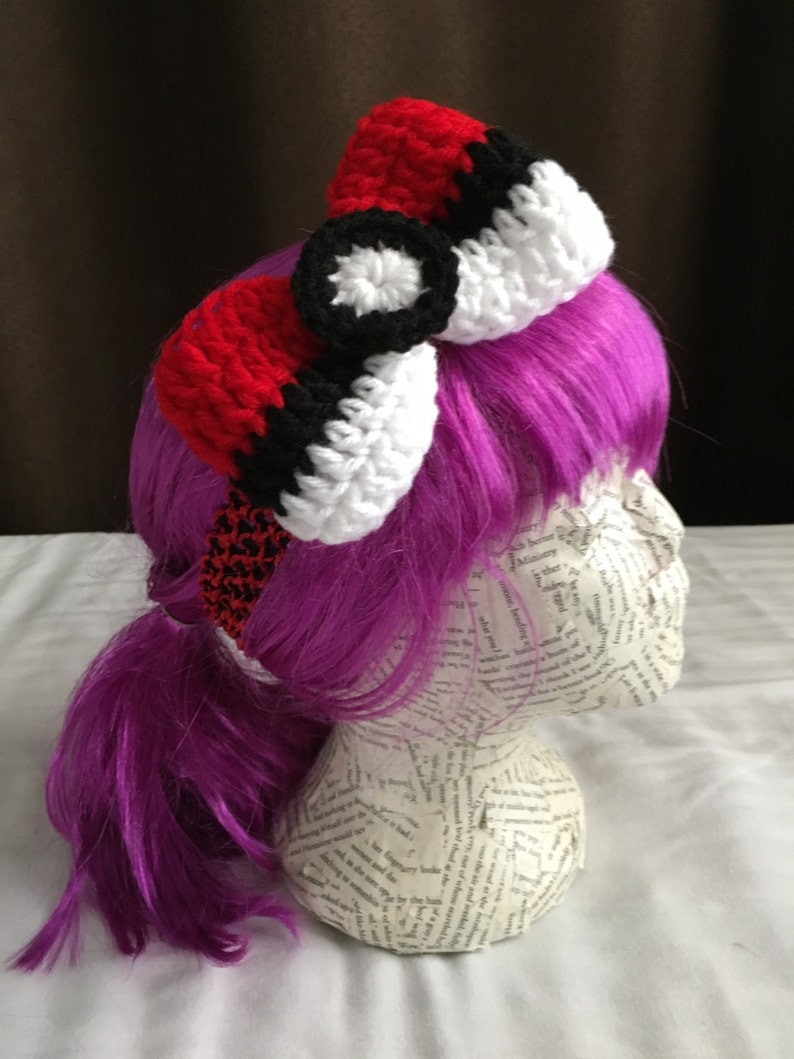 Crocheted Pokeball Pokemon Inspired Hair Bow Alligator Etsy