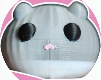 Sad Hamster 3D Print - Mini - PLA - 3 colors - Pocket pal size - 2 tone color body - Ready to Ship