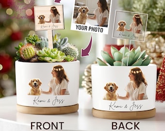 Personalized Watercolor Photo Pet Plant Pot, Pet Portrait Gift For Cat Dog Lovers, Dog Remembrance Gift, Memorial Gift, Dog Flower Pot Gifts