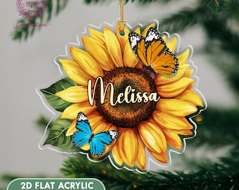 Sunflower Christmas Ornament, Sunflower Ornament, Sunflower Christmas Tree Ornament Garden Flower Gifts for Women, Floral Gift, Plant Lover