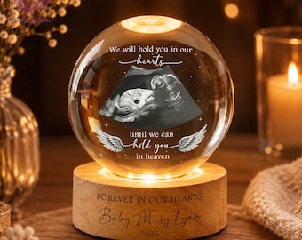 Personalized Baby Memorial Night Light, Angel Baby Memorial Gifts, Miscarriage Memorial Crystal Ball Night Light, Baby Loss, Sympathy Gift