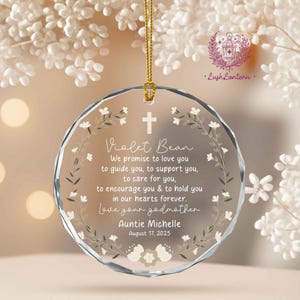 Personalized Godparents Ornament, Godparents Keepsake, Christening Baptism Ornament, Baptism Keepsake, Christening Gift, Baby Baptized Gift