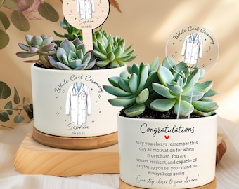 White Coat Ceremony Plant Pot, White Coat Party Gift, Med School Acceptance Gift Future Doctor Pot, Graduation Gifts, Doctor Christmas Gifts