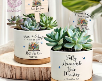 Pioneer School Plant Pot, Personalized Pioneer School Flower Pot, JW Pioneer School 2025 Gift, JW Pioneer Gift, JW Gift, Succulent Plant Pot