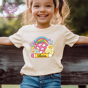 Custom Kids Name T-Shirt Back To School Shirt Shirt, Toddler Girl First Day of School, Kindergarten Shirt With Name,Teacher Shirt,Cute Shirt