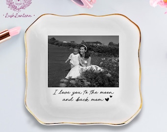 Personalized Photo Jewelry Dish, Mom Gift, Ceramic Trinket Dish Gift, Mom Jewelry Dish, Photo Trinket Dish, Mother of the Bride Photo Gifts