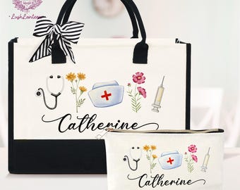 Nurse Tote Bag, Personalized Nurse Gift, Nurse Appreciation Gift, Nursing Student Gift, RN Tote Gift, Nusre Graduation, LPN Gift, CNA Gift