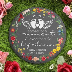 Personalized Baby Loss Memorial Stone, Miscarriage Memory Stone, Baby in Heaven Keepsake, Miscarriage Memorial for Angel Baby, Infant Loss