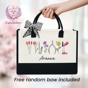 Personalized Nail Tech Tote Bag, Nail Artist Gifts, Beautician Gift, Nail Salon Tote, Nail Technician Gift, Manicurist Salon, Nail Boss Bag