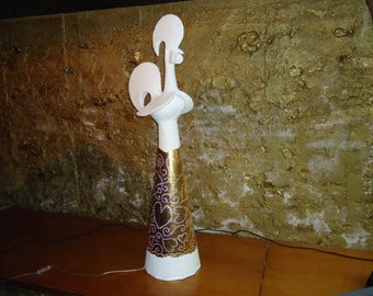 Zeitgenössischer portugiesischer Pappmaché-Hahn, Barcelos-Hahn inspiriert, Nacional portugiesischer Preis für zeitgenössisches Handwerk 2011, auf Bestellung gefertigt