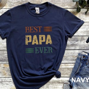 Najlepszy tata na świecie, spersonalizowana koszulka z nadrukiem Comfort Colors Papa, z est. rokiem, spersonalizowana koszulka dla taty, prezenty na ujawnienie ciąży dla taty