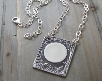 Illuminate Necklace, Personalized Full Moon Necklace, Fine and Sterling Silver Jewelry, Handmade Original, by SilverWishes