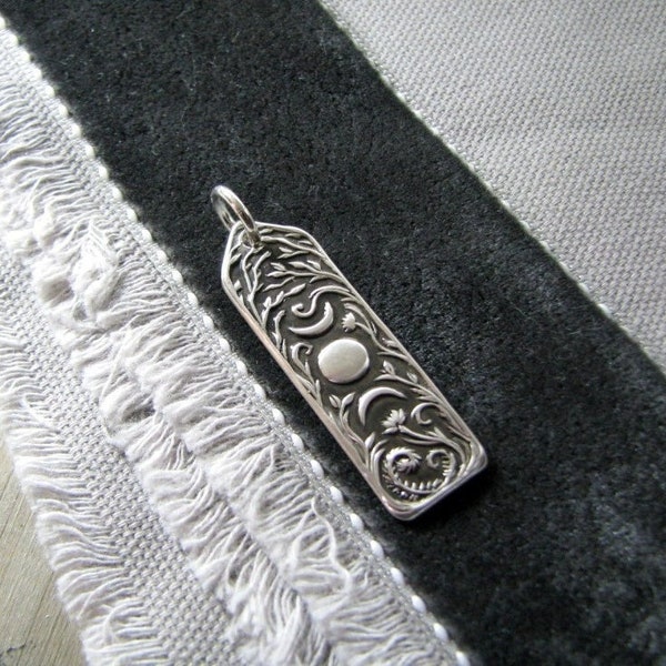 Rising, Personalized Fine Silver Pendant, Handmade in Recycled Silver From Artisan Original Carving, by SilverWishes