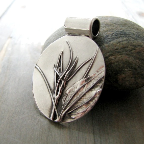 Wander Fine Silver Pendant Handmade by SilverWishes Earth Jewelry Natural Vines and Leaf