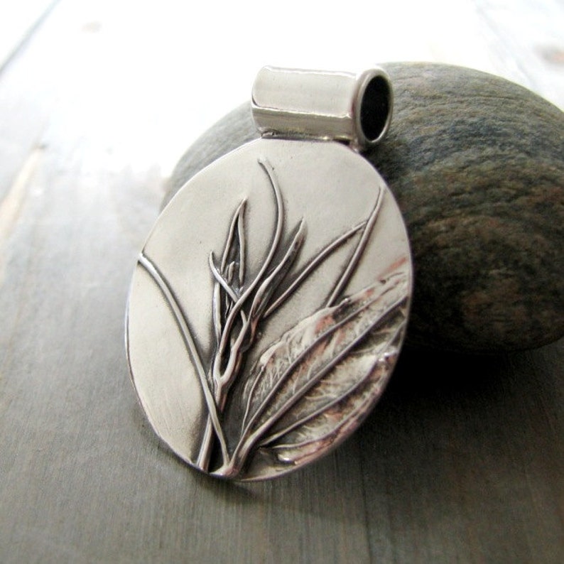 Wander Fine Silver Pendant Handmade by SilverWishes Earth Jewelry Natural Vines and Leaf