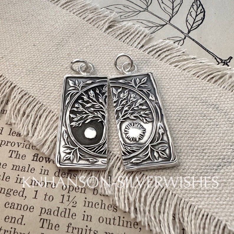 Personalized Pendants Set, Eternals, Artisan Handmade, Sterling Silver Completing Pair image 9