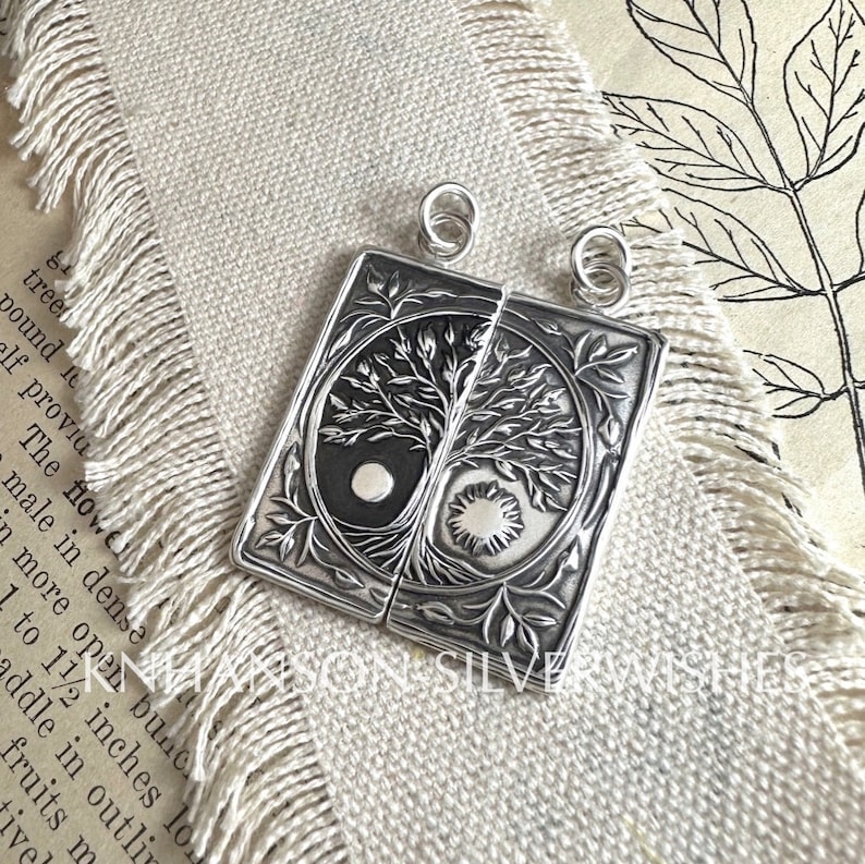 Personalized Pendants Set, Eternals, Artisan Handmade, Sterling Silver Completing Pair image 4