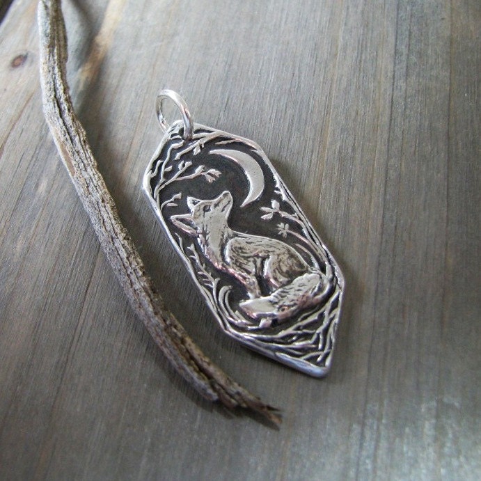 Bright Little Fox Personalized Fine Silver Pendant Handmade Etsy