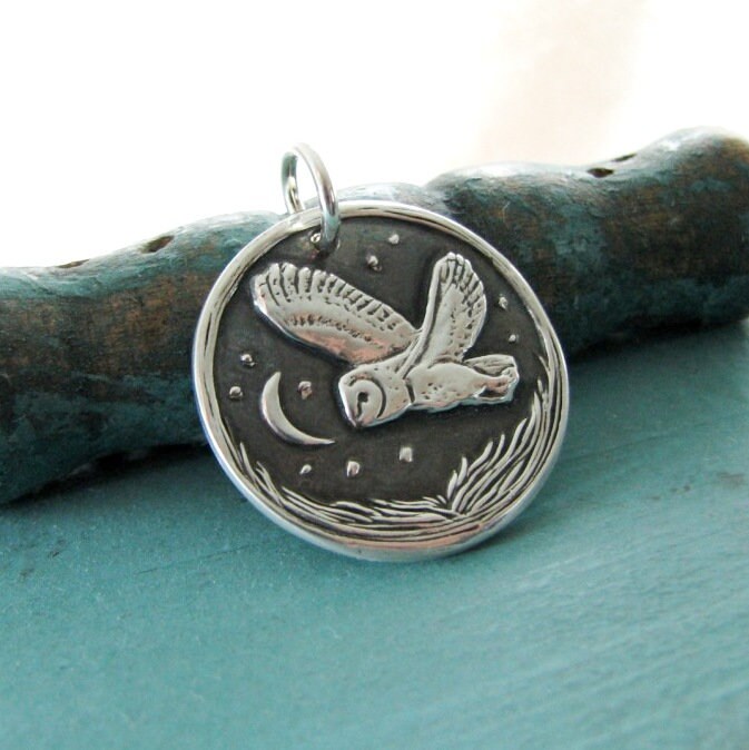 Bird Moon & Star Designer Pendant – Solid 925 Sterling Silver Handmade Jewelry