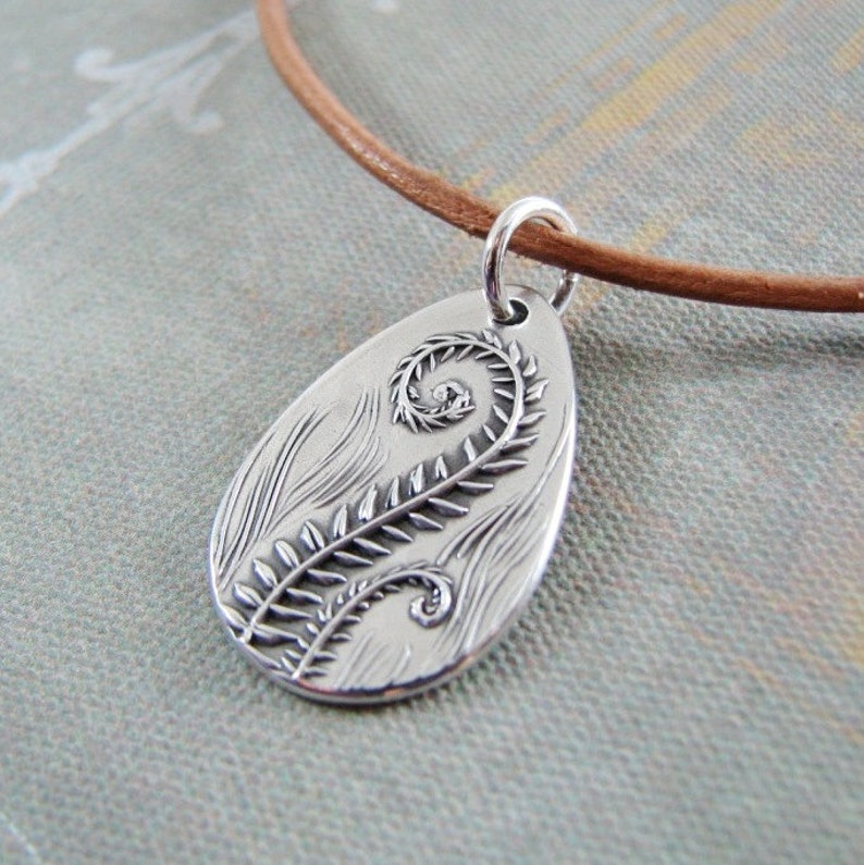 Fiddleheads Artisan PMC Jewelry Fine Silver Fern Pendant Etsy
