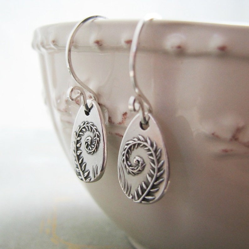 Fiddleheads Artisan PMC Jewelry Fine Silver Fern Earrings Etsy