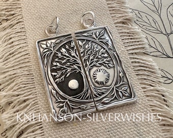 Personalized Pendants Set, Eternals, Artisan Handmade, Sterling Silver Completing Pair