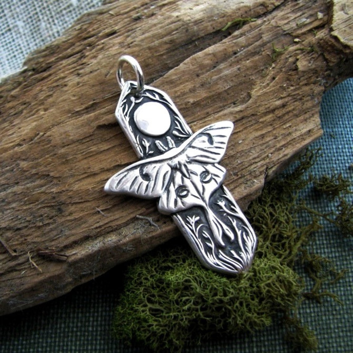 Luna Personalized Fine Silver Pendant Handmade in Recycled - Etsy