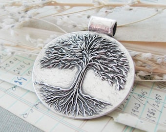 Personalized Fine Silver Tree of Life Pendant, SilverWishes Handmade Original, Recycled Silver