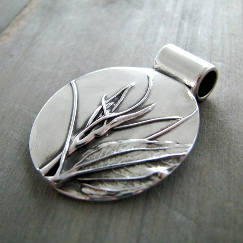 Wander Fine Silver Pendant Handmade by SilverWishes Earth Jewelry Natural Vines and Leaf
