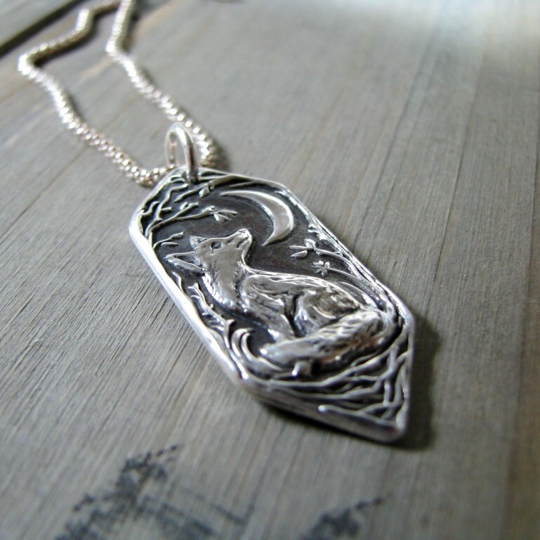 Bright Little Fox Personalized Fine Silver Pendant Handmade Etsy