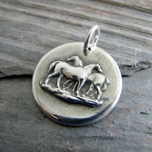 Silver Horse Jewelry, Handmade Fine Silver Pendant, Love Is