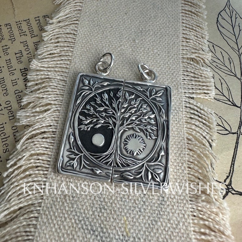 Personalized Pendants Set, Eternals, Artisan Handmade, Sterling Silver Completing Pair image 5