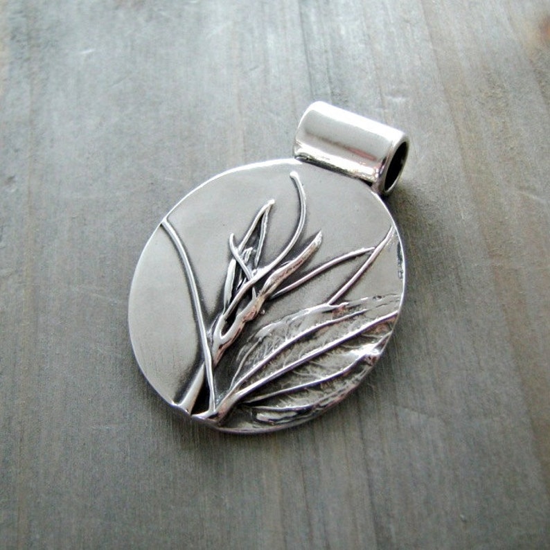 Wander Fine Silver Pendant Handmade by SilverWishes Earth Jewelry Natural Vines and Leaf