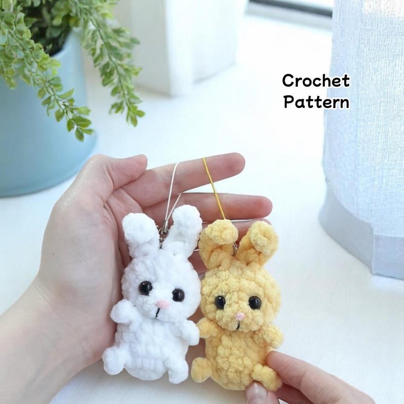 Bunny Keychain - Etsy