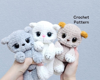 Crochet Pattern Kitten, No Sew Amigurumi, Cat PDF Tutorial in English, Easy Crochet Animal Pattern, Digital Download