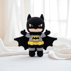 Crochet Amigurumi Toy, Handmade Superhero Plushie with Cape, Custom Crochet Animals Gift for Kids and Collectors