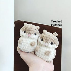Crochet Pattern Hamster, No Sew Amigurumi, PDF Tutorial in English, Cute Toy Crochet Pattern, Handmade Children&#39;s Gift, Christmas Decor