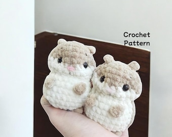 Crochet Pattern Hamster, No Sew Amigurumi, PDF Tutorial in English, Cute Toy Crochet Pattern, Handmade Children&#39;s Gift, Christmas Decor