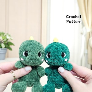 Dino Crochet Pattern, No Sew Amigurumi, Easy Amigurumi Tutorial PDF in English