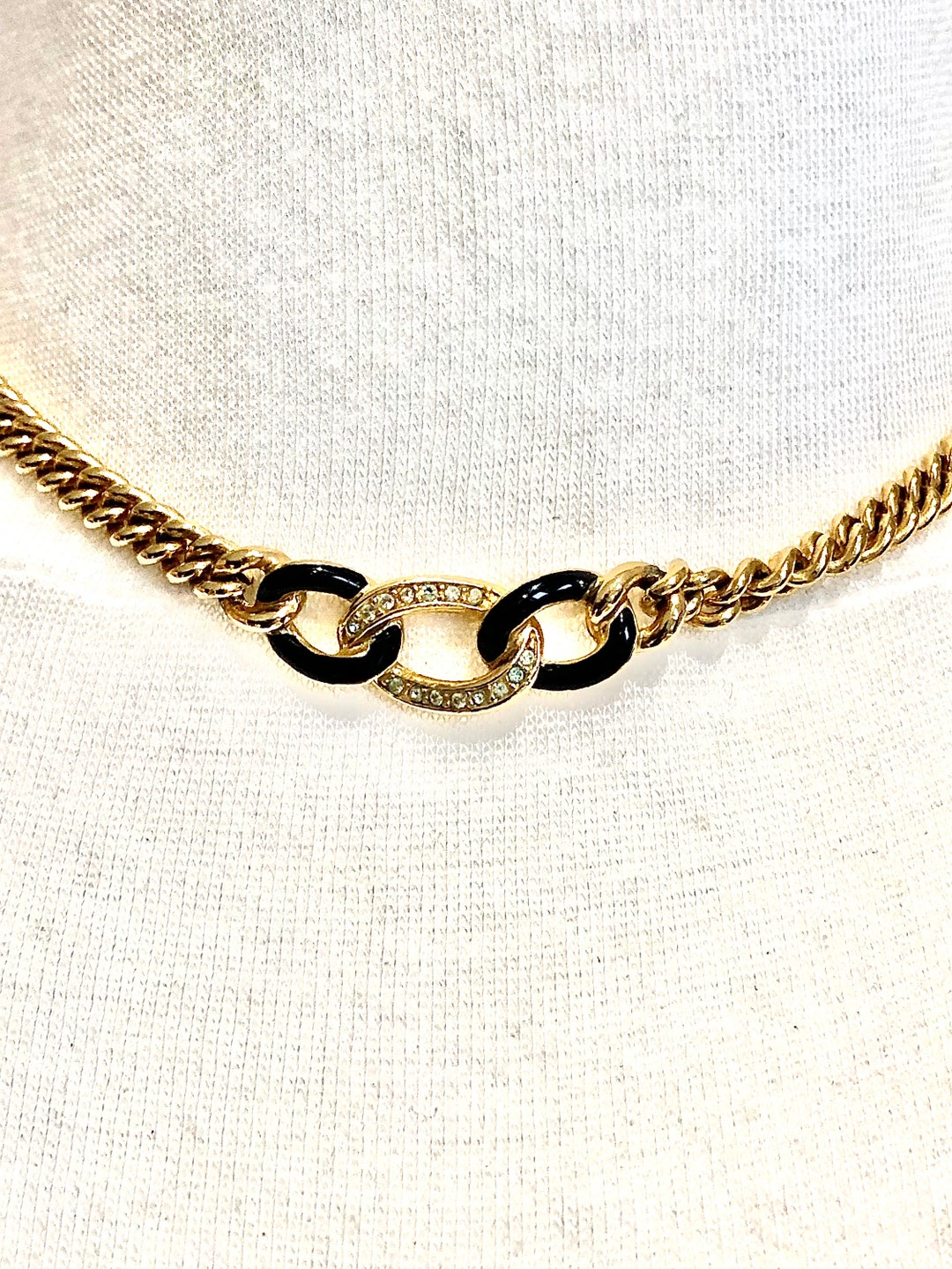 Christian Dior Gold Necklace, Gold Necklace, Christian Dior Gold Choker