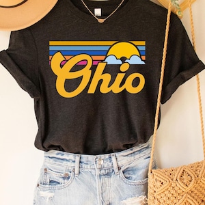 T-shirt de l'Ohio, chemise de l'État de l'Ohio, chemise de la carte de l'État de l'Ohio, t-shirt du meilleur état de l'Ohio, t-shirt de voyage de l'Ohio, chemise de l'État de l'Ohio