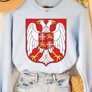 Serbia Sweatshirt, Serbia Coat of Arms tshirt, Serbia shirt, Serbian Roots, Serbia Roots Shirt, Serbian Grown, Serbia Flag, Serbia Shirt