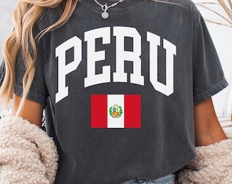 Koszulka Peru Comfort Colors, koszula Peru, prezent Peru, piłka nożna Peru, koszula Peruana, koszulka Peru, peruwiański, Peruano, Peruana, Lima,