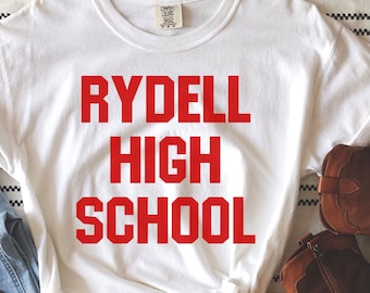 ライデル高校コンフォートカラーズTシャツ、ライデル高校、ライデル高校Tシャツ、ライデル高校シャツ、面白いグリース