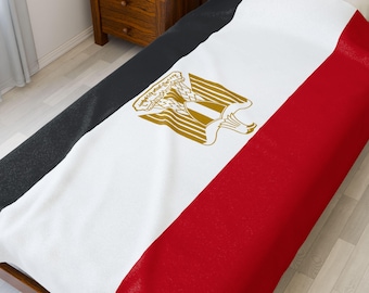 Egypt Velveteen Plush Blanket, Egypt Flag Blanket, Egypt Jersey, Flag of Egypt, Egypt jersey Flag Blanket, Egypt football fans,